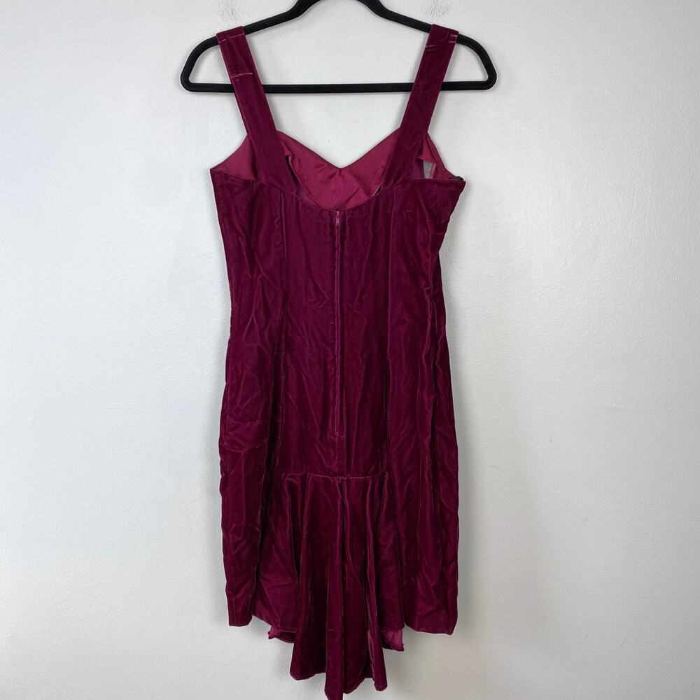 Vintage 90s Velvet Dress Steppin' Out Mini Burgundy Wine Whimsygoth Party Size 5 - Picture 4 of 7